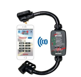 50 AMP POWER WATCH DOG, PORTABLE SURGE PROTECTOR WITH BLUE TOOTH MONITORING $ REPLACEABLE SURGE PROTECTOR