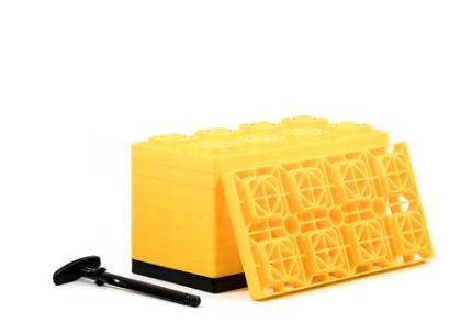 FasTen Leveling Blocks - w / T-Handle,4x2,Yellow 10 pack