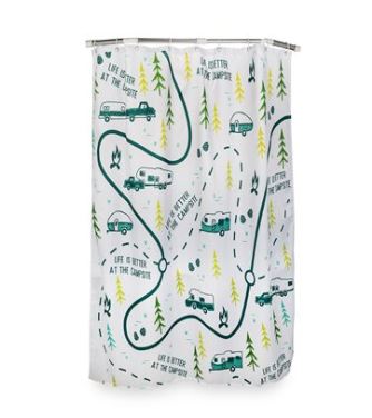 Camco Life if Better at the Campsite RV-Sized Shower Curtain, Map Design