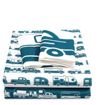 Life is Better at the Campsite RV Bed Sheet Set, RV Short Queen, Blue