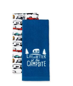 Dish Towel Set, Blue / White & RV patterns
